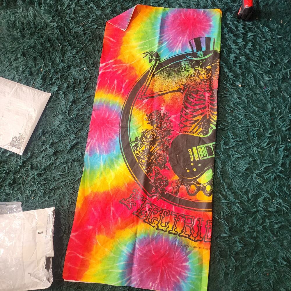 Vintage Grateful Dead Electric Sam Tie Dye Cloth Banner Tapestry 46x40